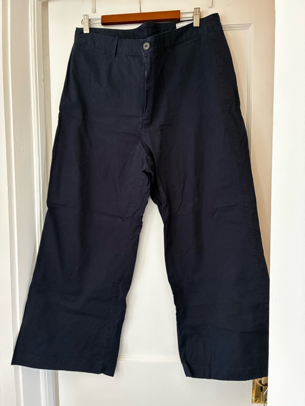 GAP Navy Wide-Leg Cotton Pants